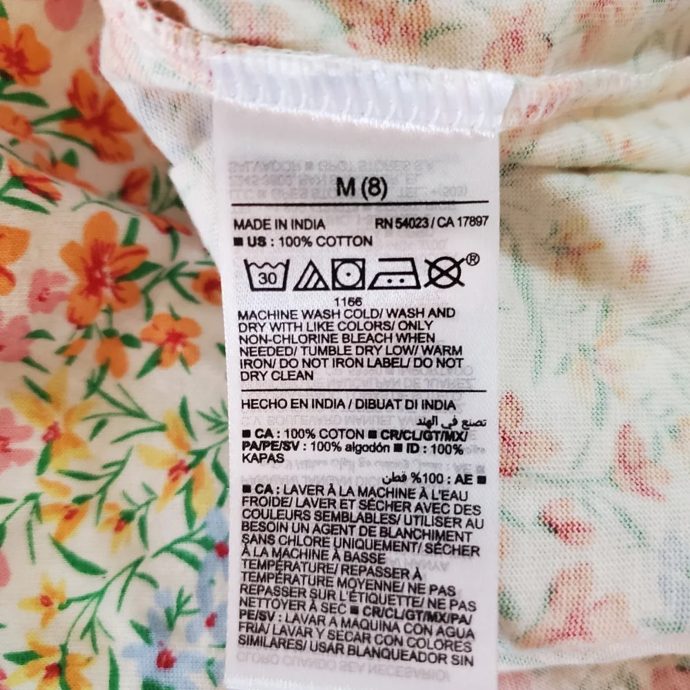 New Old Navy Sleeveless Girls Boho Tiered‎ Floral Pastel Dress Size M (8)